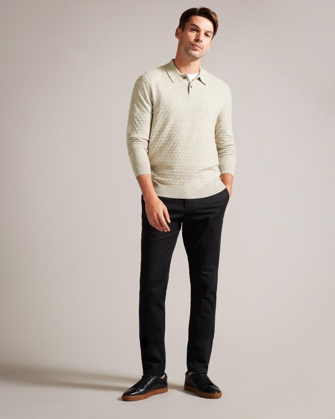 Polo Ted Baker Long Sleeve Knitted Marron Marron Homme | NZN-82685692